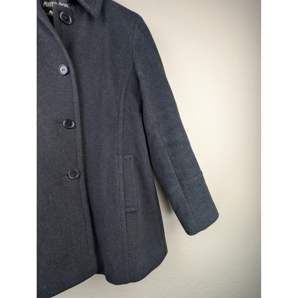 Marvin Richards Charcoal Gray Wool Blend Pea Coat Button Front Mid-Length Jacket - Picture 5 of 14